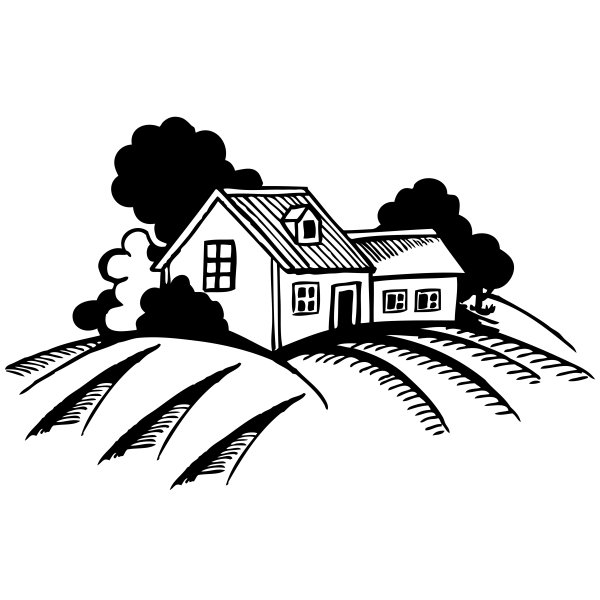 farm house on hill